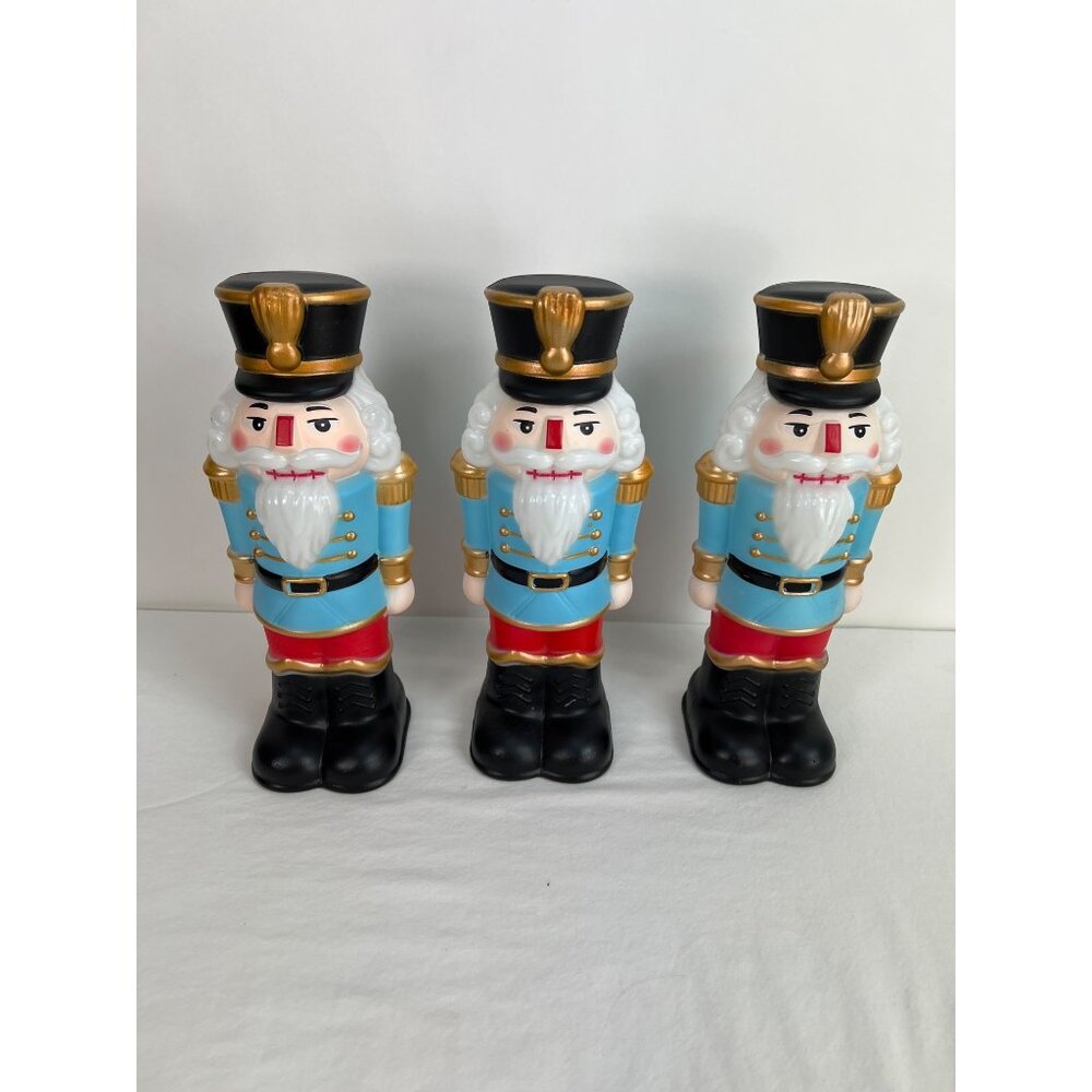 Tabletop Blow Mold Nutcracker Themed Holiday Decor Plastic Figures